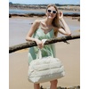 BAGSMART Gym Bag for Women, 2-PC Puffer Travel Duffle Bag Carry On Tote Bag(Beige)