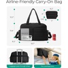 BAGSMART Gym Bag for Women, 2-PC Puffer Travel Duffle Bag Carry On Tote Bag(Black)