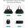 BAGSMART Gym Bag for Women, 2-PC Puffer Travel Duffle Bag Carry On Tote Bag(Black)