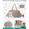 BAGSMART Gym Bag for Women, 2-PC Puffer Travel Duffle Bag Carry On Tote Bag(Charcoal Grey)