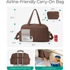 BAGSMART Gym Bag for Women, 2-PC Puffer Travel Duffle Bag Carry On Tote Bag(Coffee Brown)