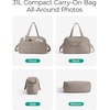 BAGSMART Gym Bag for Women, 2-PC Puffer Travel Duffle Bag Carry On Tote Bag(Khaki checkered)
