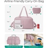 BAGSMART Gym Bag for Women, 2-PC Puffer Travel Duffle Bag Carry On Tote Bag(Misty Purple)
