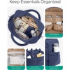 BAGSMART Gym Bag for Women, 2-PC Puffer Travel Duffle Bag Carry On Tote Bag(Navy Blue)