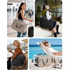 BAGSMART Gym Bag for Women, Carry on Travel Duffel Bag, Water-resistant Weekender with Shoe Compartment for Gym Travel Work, Desert, Medium(Khaki)