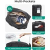 BAGSMART Gym Bag for Women, Carry on Travel Duffel Bag, Water-resistant Weekender with Shoe Compartment for Gym Travel Work, Desert, Medium(M-Black)