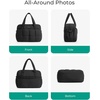 BAGSMART Gym Bag for Women, Personal Item Puffer Duffle Bag, Weekender Overnight Carry On Tote Handag for Travel(Black)