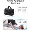 BAGSMART Rolling Duffle Bag with Wheels, 45L Carry-on Luggage Large Travel Bag with Shoes Compartment, Weekender Overnight Bag for Travel, Business Trips(Black)(Black)