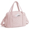 BAGSMART Expandable Personal Item Travel Bag, 2 Set Duffel Bag for Women(Pink)