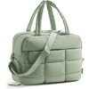 BAGSMART Gym Bag for Women, Carry on Travel Duffel Bag, Water-resistant Weekender with Shoe Compartment for Gym Travel Work, Desert, Medium(M-Green)