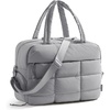 BAGSMART Gym Bag for Women, Carry on Travel Duffel Bag, Water-resistant Weekender with Shoe Compartment for Gym Travel Work, Desert, Medium(M-Grey)