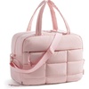 BAGSMART Gym Bag for Women, Carry on Travel Duffel Bag, Water-resistant Weekender with Shoe Compartment for Gym Travel Work, Desert, Medium(M-Light Pink)