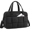 BAGSMART Gym Bag for Women, Personal Item Puffer Duffle Bag, Weekender Overnight Carry On Tote Handag for Travel(Black)