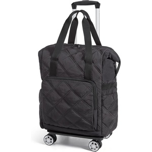 BAGSMART 35L Rolling Duffle Bag with Wheels, Detachable Wheels(Black)