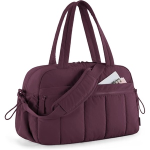 BAGSMART Duffle Bag for Travel, Gym Bag for Women, Weekender Carry on(Cherry Red)