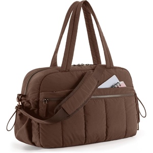 BAGSMART Duffle Bag for Travel, Gym Bag for Women, Weekender Carry on(Chocolate)