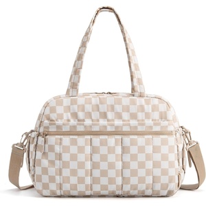 BAGSMART Duffle Bag for Travel, Gym Bag for Women, Weekender Carry on(Retro Checker)