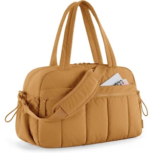 BAGSMART Duffle Bag for Travel, Gym Bag for Women, Weekender Carry on(Yellow Brownstone)
