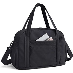 BAGSMART Expandable Personal Item Travel Bag, 2 Set Duffel Bag for Women(Black)