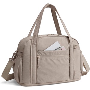 BAGSMART Expandable Personal Item Travel Bag, 2 Set Duffel Bag for Women(Camel)
