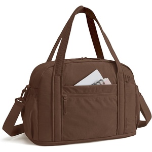 BAGSMART Expandable Personal Item Travel Bag, 2 Set Duffel Bag for Women(Chocolate)