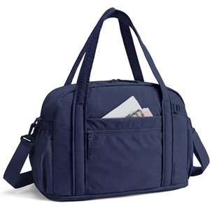 BAGSMART Expandable Personal Item Travel Bag, 2 Set Duffel Bag for Women(Navy Blue)