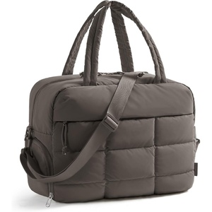BAGSMART Gym Bag for Women, Carry on Travel Duffel Bag, Water-resistant Weekender with Shoe Compartment for Gym Travel Work, Desert, Medium(Dim Gray)
