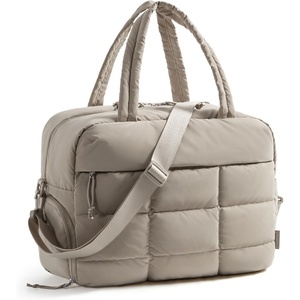 BAGSMART Gym Bag for Women, Carry on Travel Duffel Bag, Water-resistant Weekender with Shoe Compartment for Gym Travel Work, Desert, Medium(M-Camel)