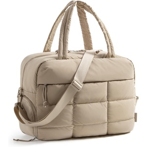 BAGSMART Gym Bag for Women, Carry on Travel Duffel Bag, Water-resistant Weekender with Shoe Compartment for Gym Travel Work, Desert, Medium(M-Desert)