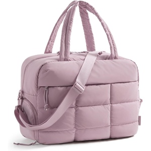BAGSMART Gym Bag for Women, Carry on Travel Duffel Bag, Water-resistant Weekender with Shoe Compartment for Gym Travel Work, Desert, Medium(M-Purple)