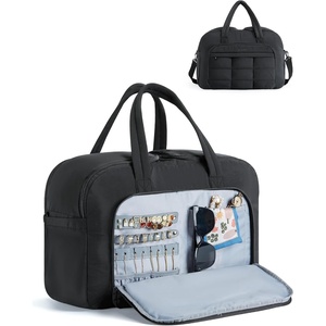 BAGSMART Travel Duffel Bag, Carry on Travel Bag with Jewelry Compartment, 35L Weekender Duffle for Women, Water Resistant, Black(Black)