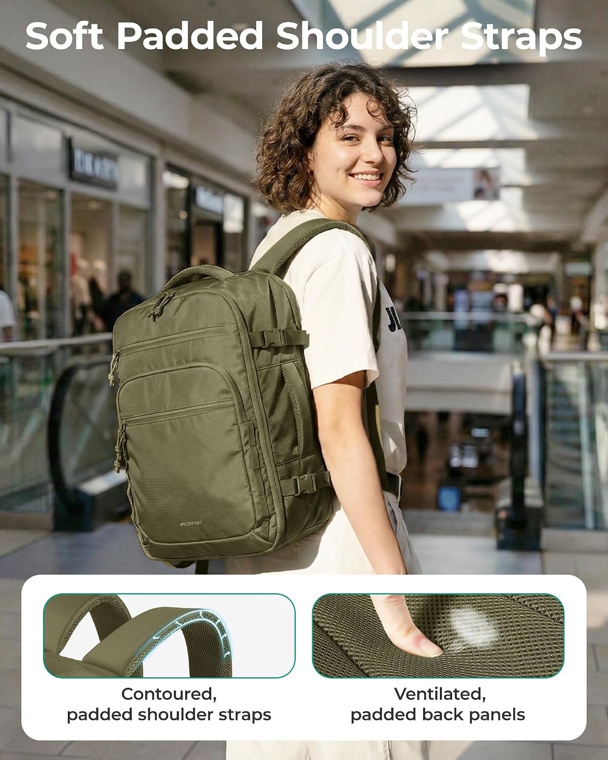image:imageBAGSMART 173 inch Laptop Travel Backpack for Women amp Men Navy BlueBrown