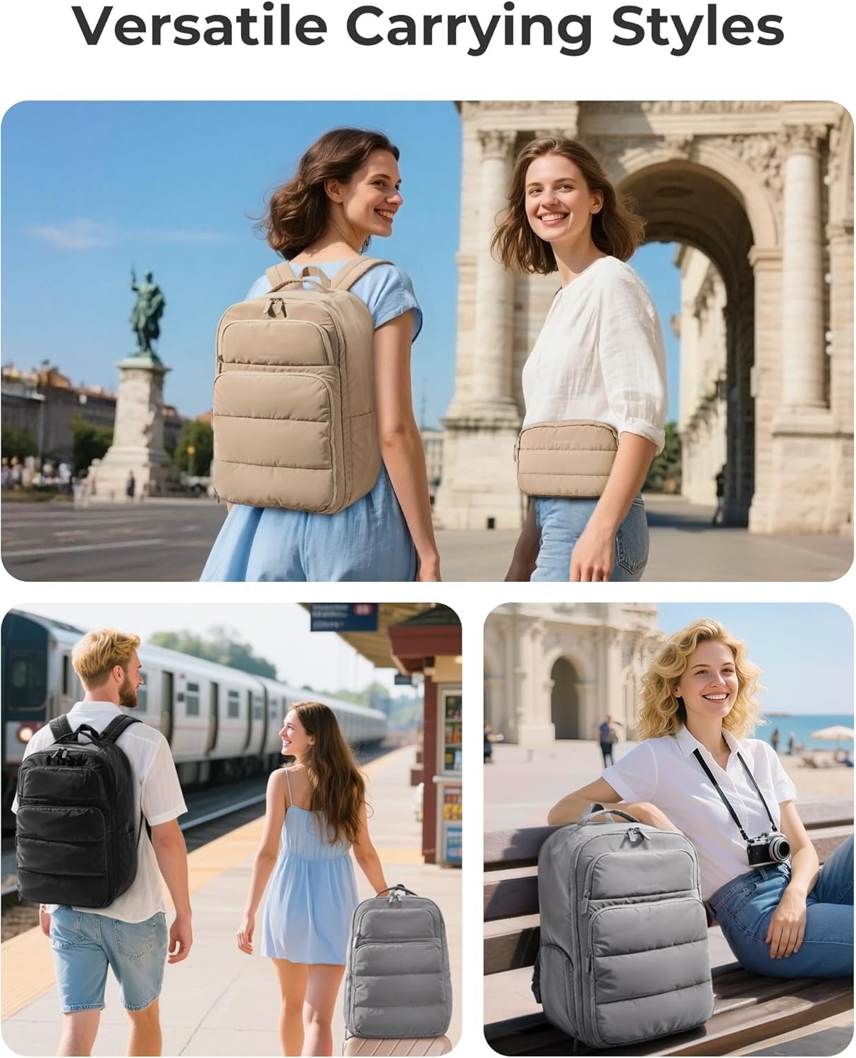image:imageBAGSMART 35L Travel Backpack for Women 173 CarryOn Personal ItemBlack
