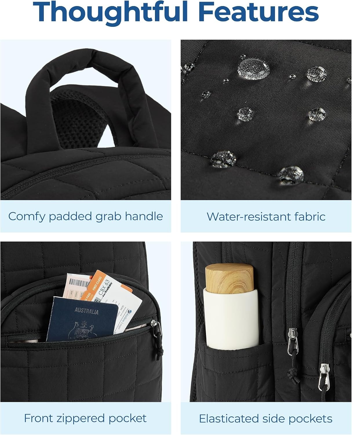 image:imageBAGSMART Travel Backpack for Women 156 College Laptop Backpack BlackBlack