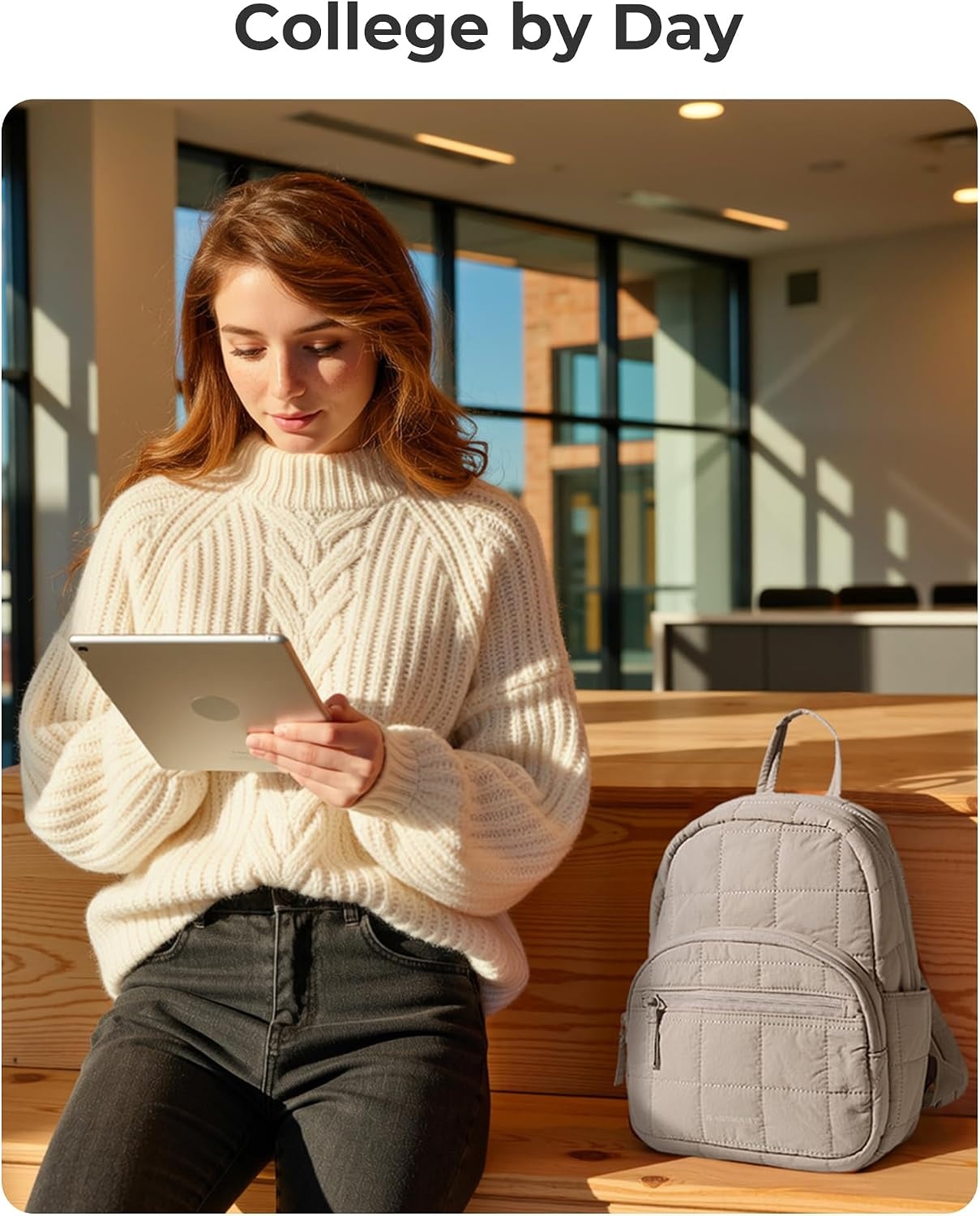 image:imageBAGSMART Travel Backpack for Women 156 College Laptop Backpack BlackCamel Brown