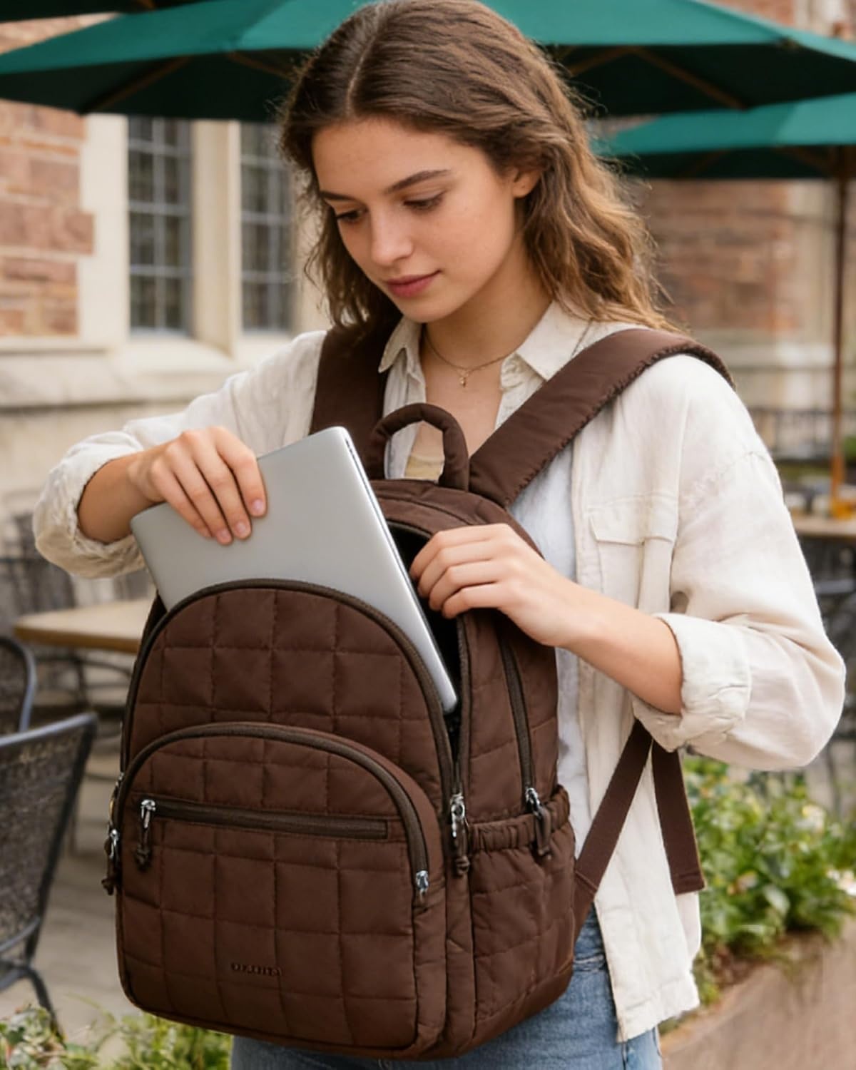 image:imageBAGSMART Travel Backpack for Women 156 College Laptop Backpack BlackChocolate