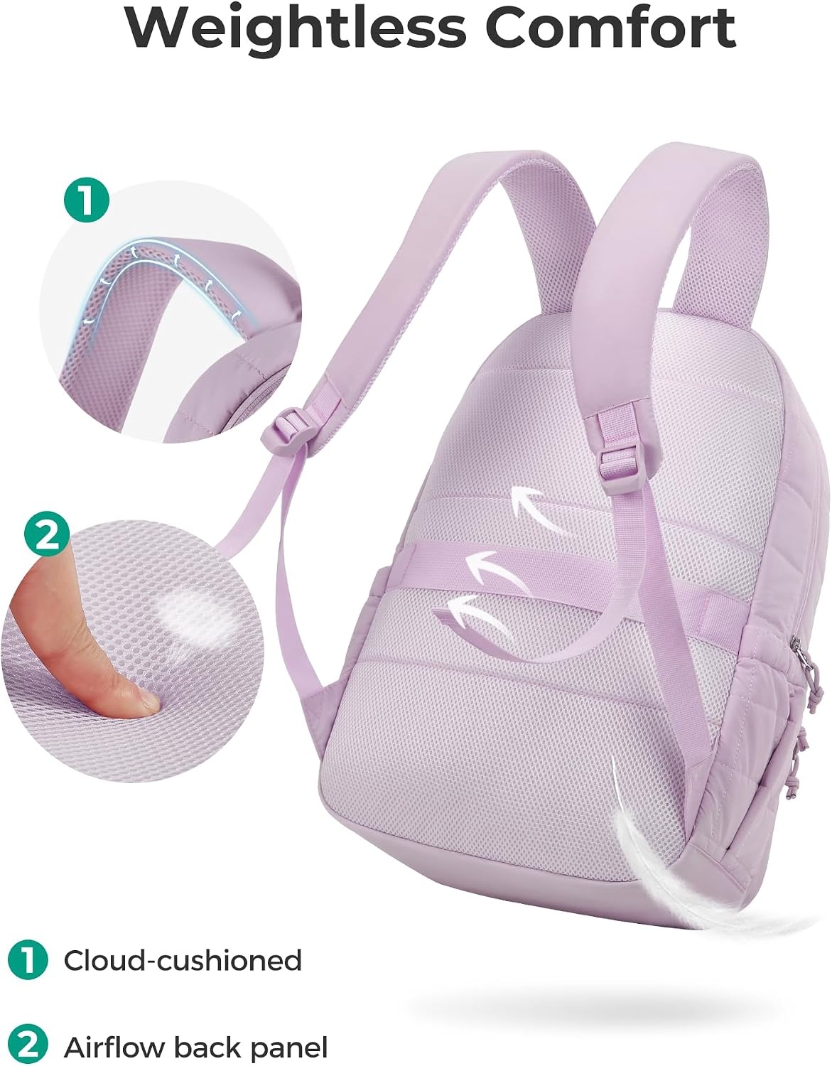image:imageBAGSMART Travel Backpack for Women 156 College Laptop Backpack BlackLavender