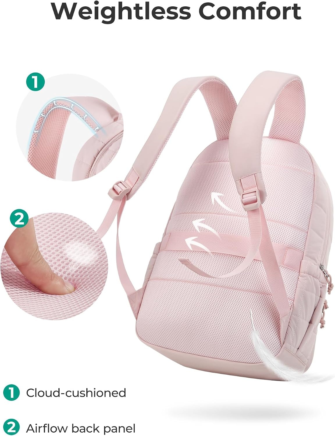 image:imageBAGSMART Travel Backpack for Women 156 College Laptop Backpack BlackPink
