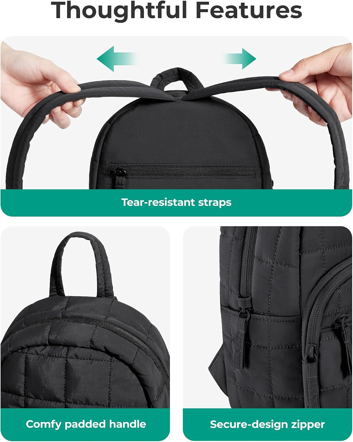 image:imageBAGSMART Travel Backpack for Women 156 College Laptop Backpack BlackSage