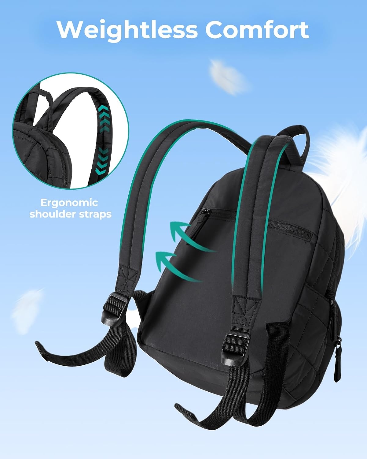 image:imageBAGSMART Travel Backpack for Women 156 College Laptop Backpack BlackSage