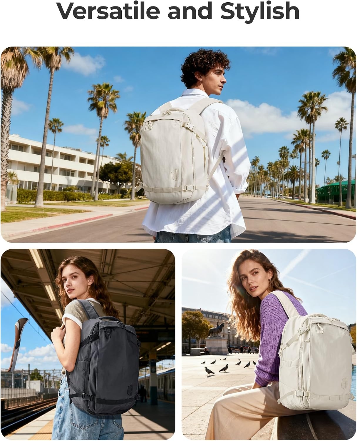 image:imageBAGSMART Travel Backpack for Women 156 Inch Carry On Bag Light BlueLight Blue