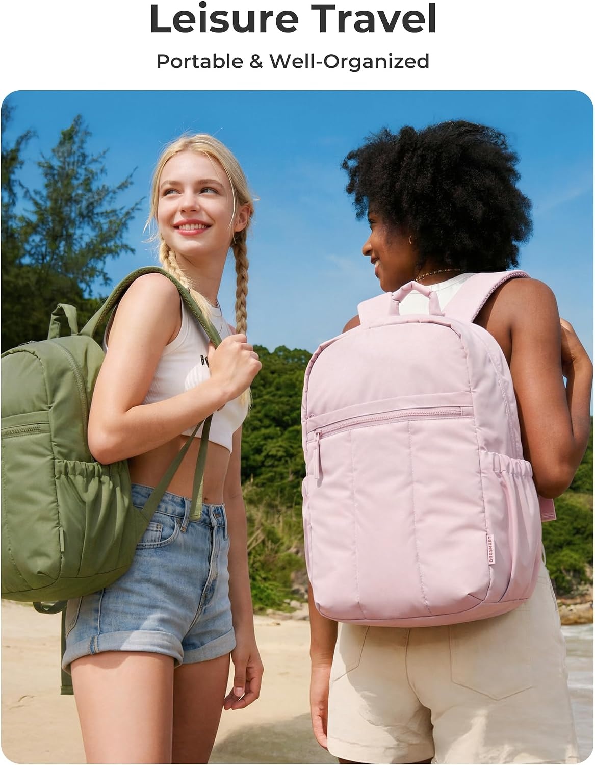 image:imageBAGSMART Travel Backpack for Women 156 Inch Laptop College BackpackPink