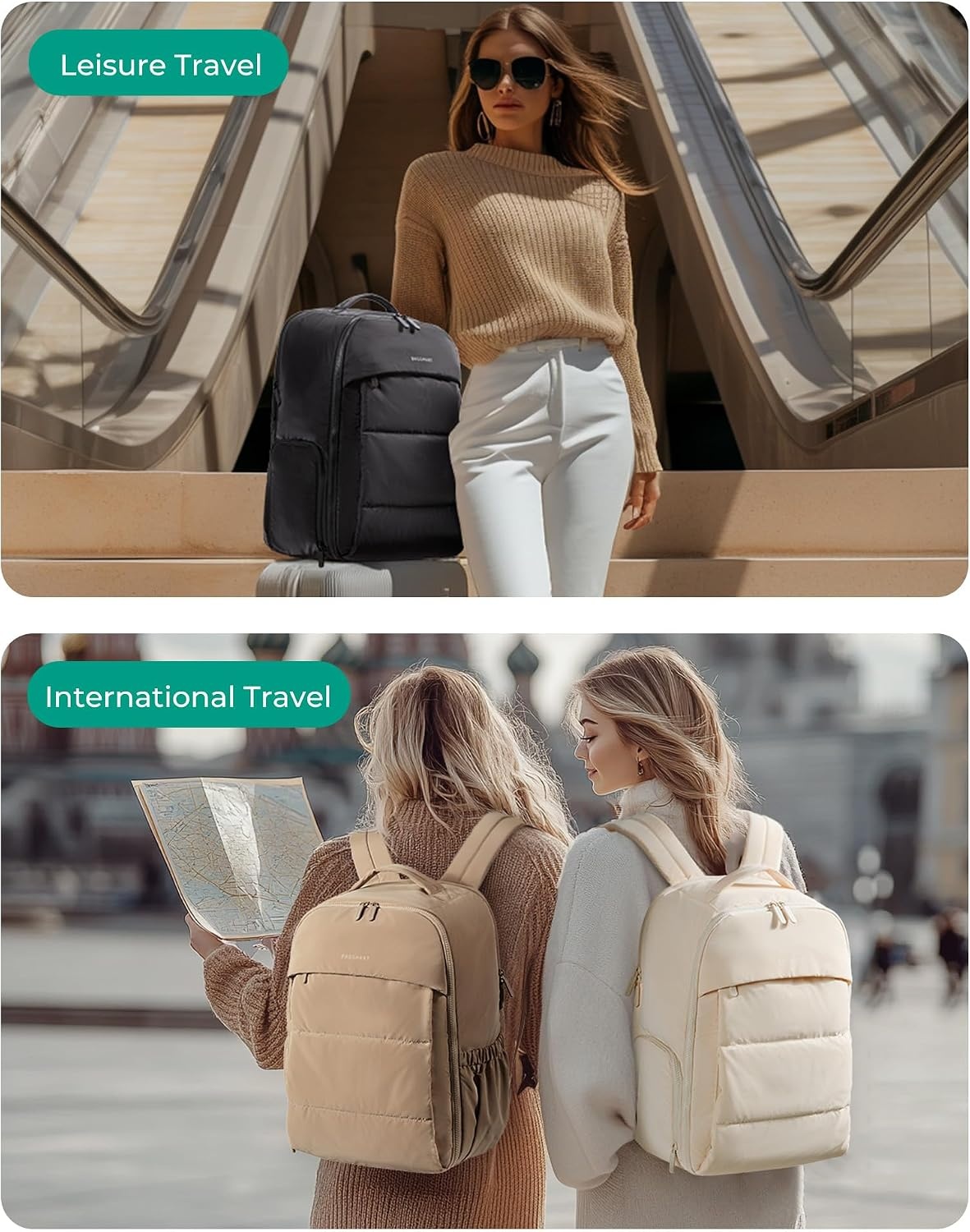 image:imageBAGSMART Travel Backpack for Women Gym Backpack with Shoe CompartmentGrey