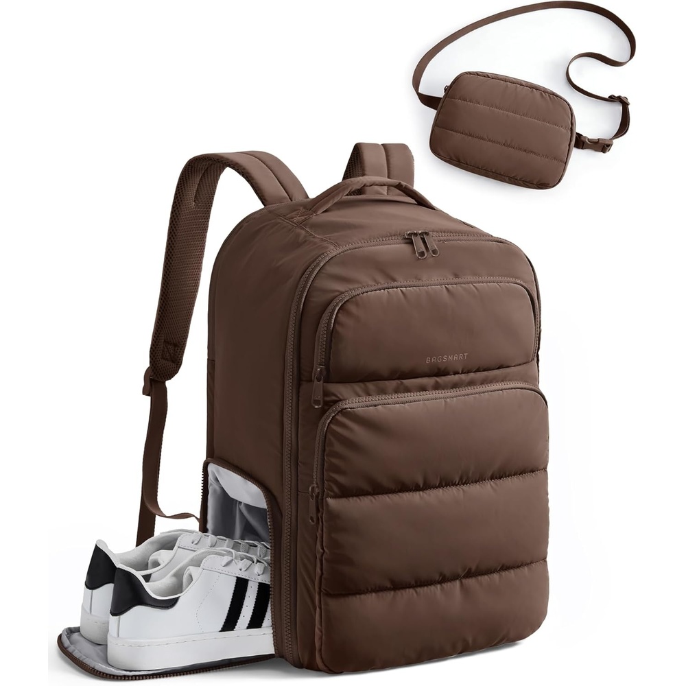 image:imageBAGSMART 35L Travel Backpack for Women 173 CarryOn Personal ItemCoffee