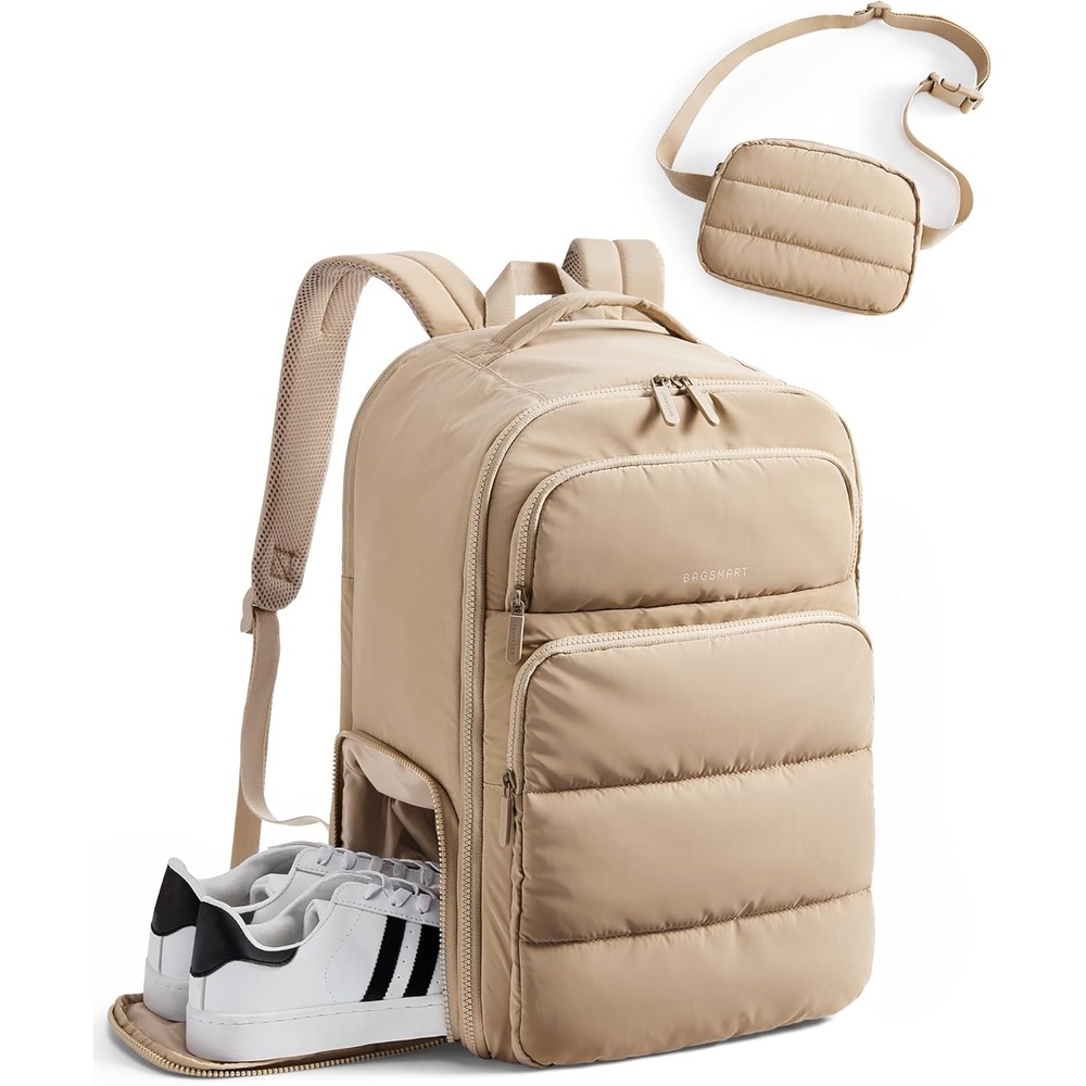 image:imageBAGSMART 35L Travel Backpack for Women 173 CarryOn Personal ItemDesert