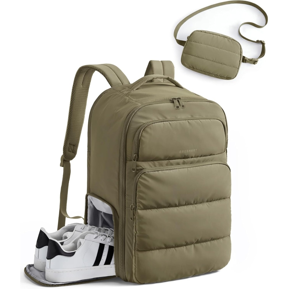 image:imageBAGSMART 35L Travel Backpack for Women 173 CarryOn Personal ItemKelp Green