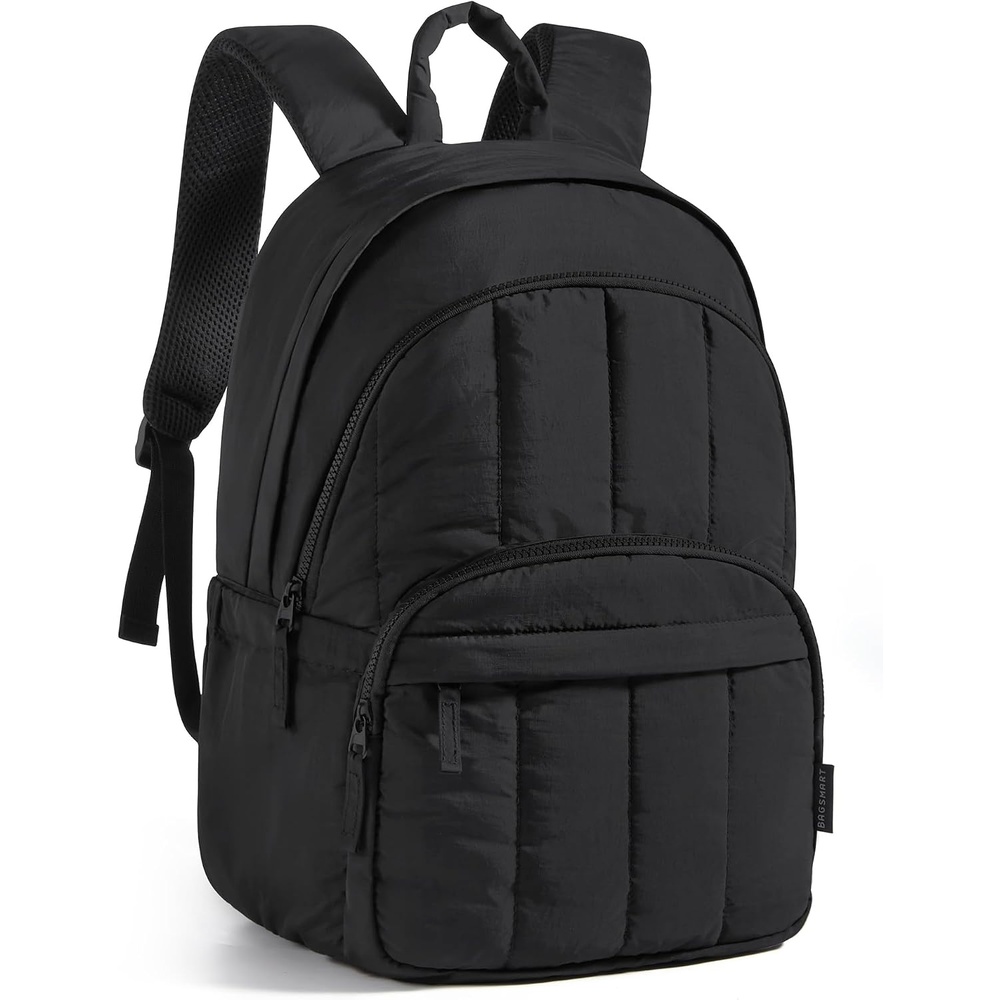 image:imageBAGSMART College Laptop BackpackCute Travel Backpack for WomenQuilted Computer Bookbag01black
