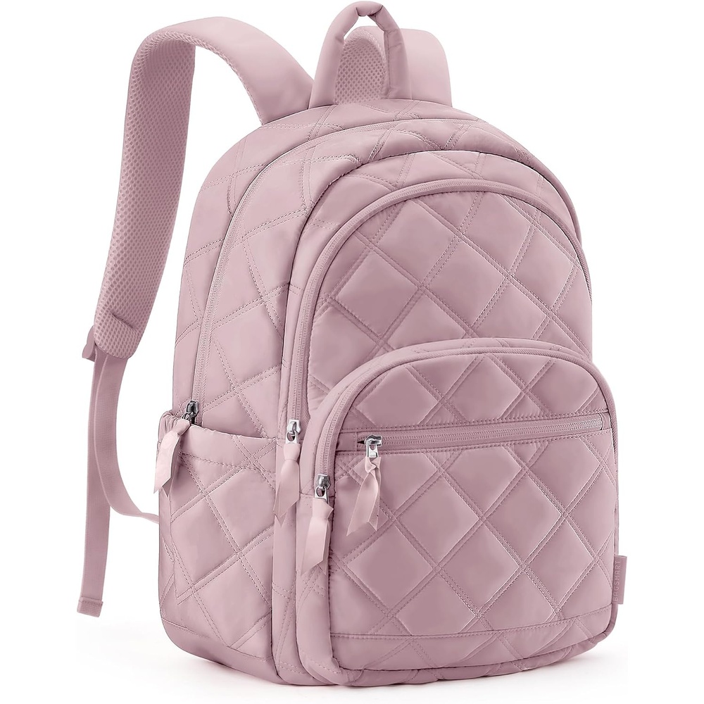 image:imageBAGSMART College Laptop BackpackCute Travel Backpack for WomenQuilted Computer Bookbag10rose Purple