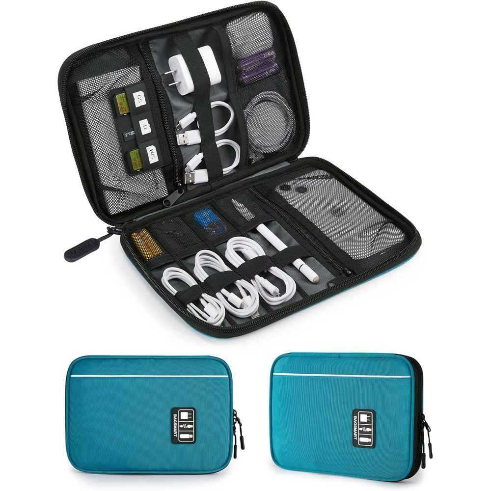 image:imageBAGSMART Large Electronic Organizer Travel Case for Tech Accessories BlackBlue