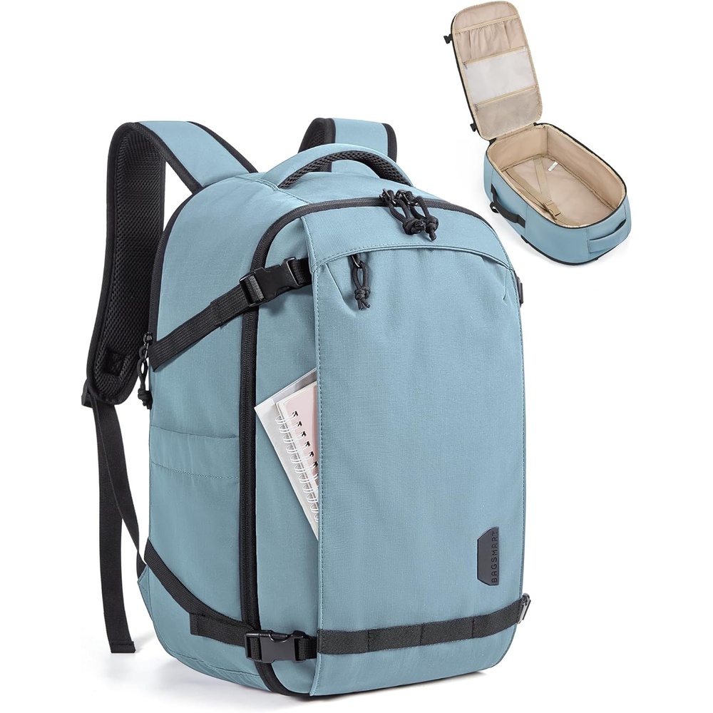 image:imageBAGSMART Travel Backpack for Women 156 Inch Carry On Bag Light BlueLight Blue